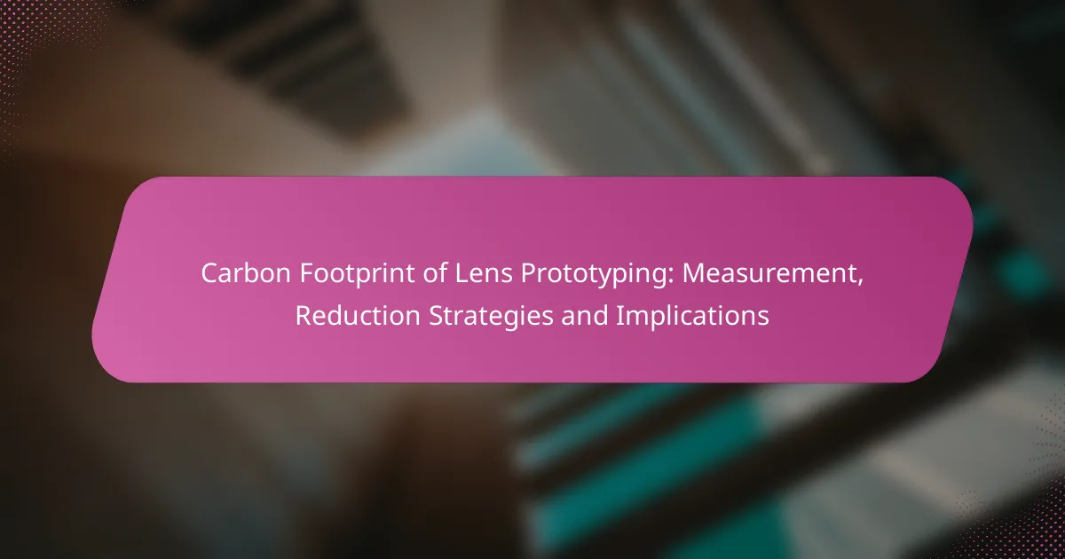 Carbon Footprint of Lens Prototyping: Measurement, Reduction Strategies and Implications