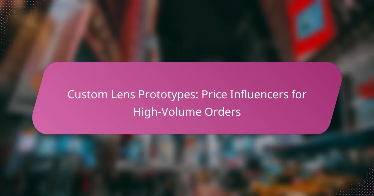 Custom Lens Prototypes: Price Influencers for High-Volume Orders