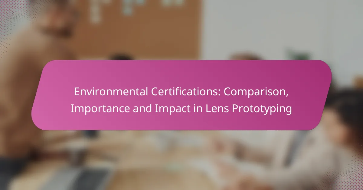 Environmental Certifications: Comparison, Importance and Impact in Lens Prototyping