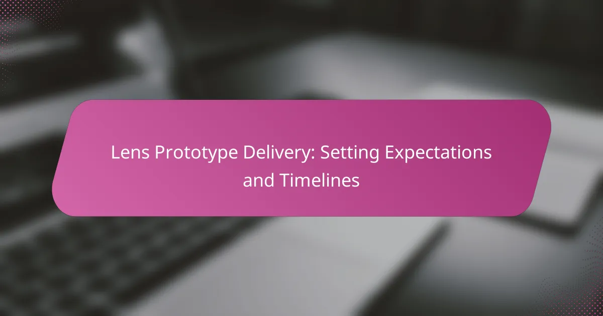 Lens Prototype Delivery: Setting Expectations and Timelines