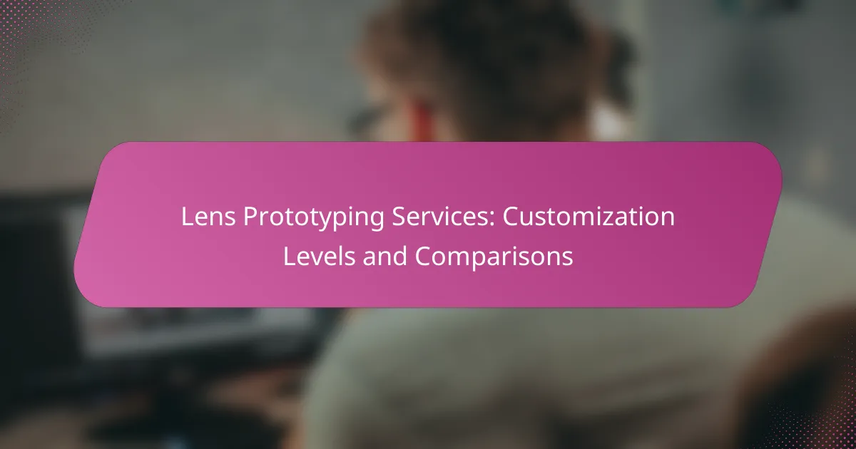 Lens Prototyping Services: Customization Levels and Comparisons