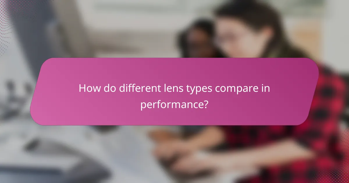 How do different lens types compare in performance?