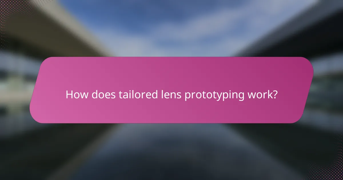 How does tailored lens prototyping work?