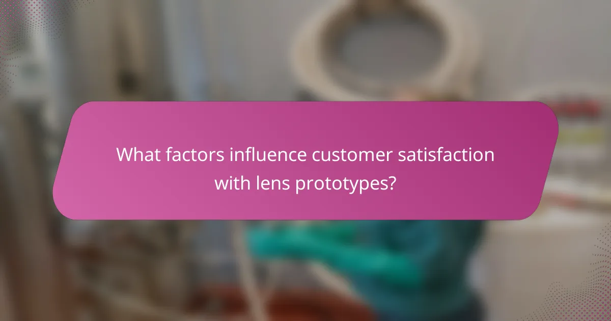 What factors influence customer satisfaction with lens prototypes?